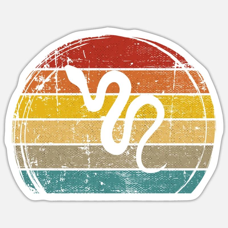 Snake Retro Reptile Python Gift idea Sticker Größe S (10 x 10 cm)