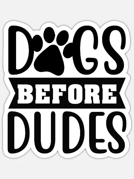 Hunde vor Kerlen - Sticker Größe S (10 x 10 cm) - Mattweiß