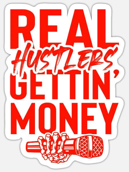 Gangster Rap money - Sticker Größe S (10 x 10 cm) - Mattweiß