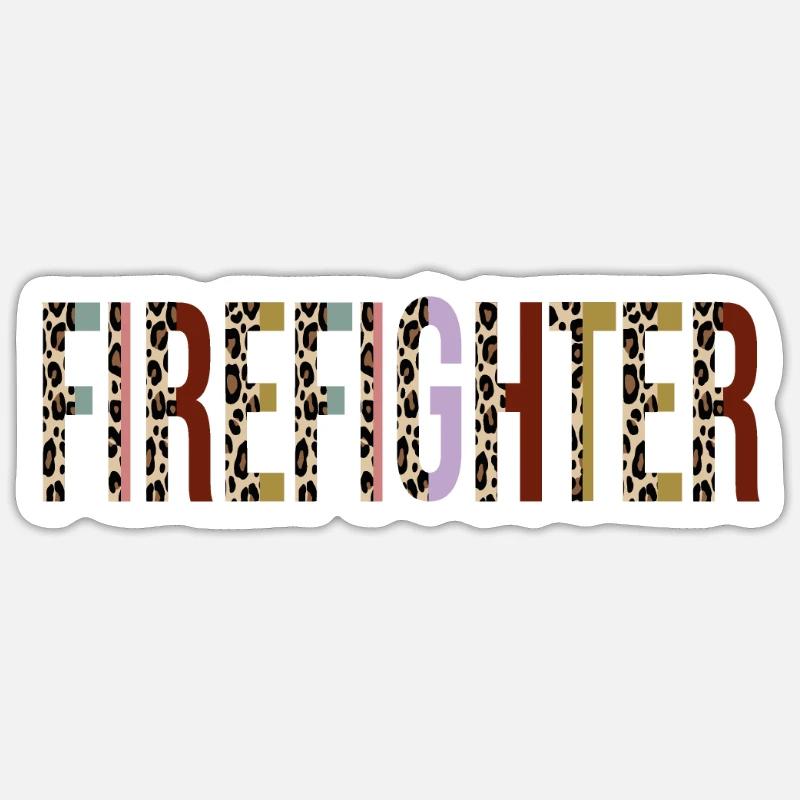 Pompier - Sticker taille S (10 x 10 cm) - blanc mat