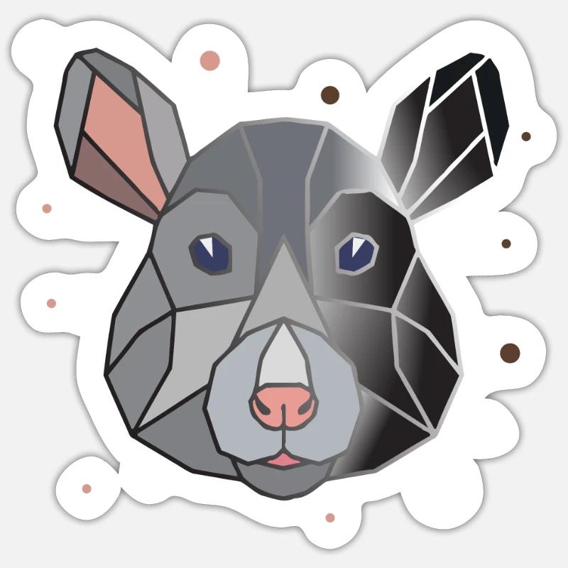 Ratte Polygon - Sticker Größe S (10 x 10 cm) - Mattweiß
