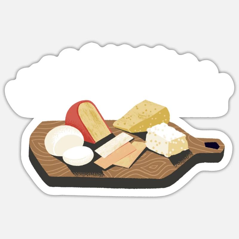 Cheesemonger Cheese Maker Gouda Lover - Sticker Größe S (10 x 10 cm) - Mattweiß
