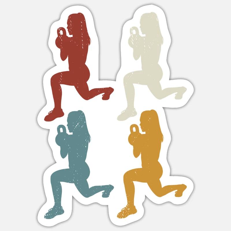 HIIT rétro - Sticker taille S (10 x 10 cm) - blanc mat