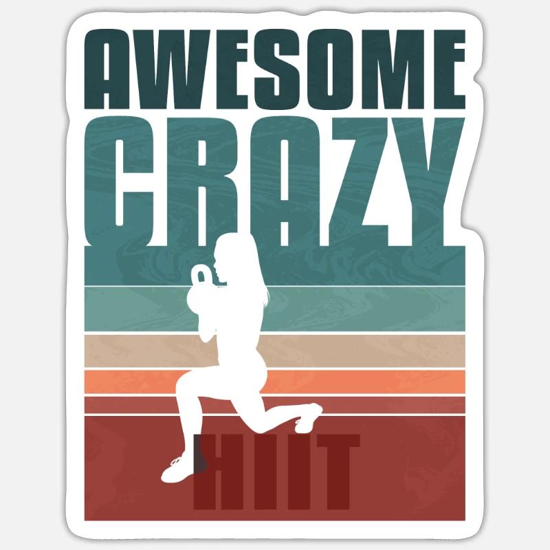 Retro HIIT - Sticker size S (10 x 10 cm) - white matte