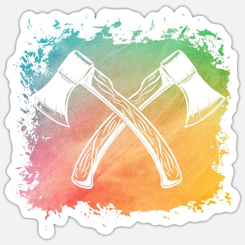 Axe Throw Retro - Sticker size S (10 x 10 cm) - white matte
