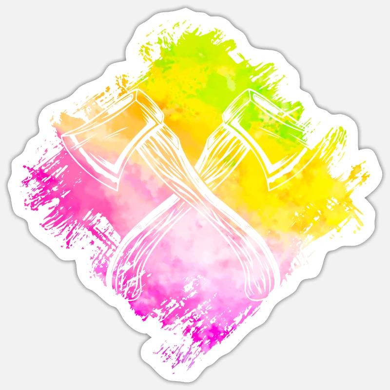 Axe throwing Sticker size S (10 x 10 cm)
