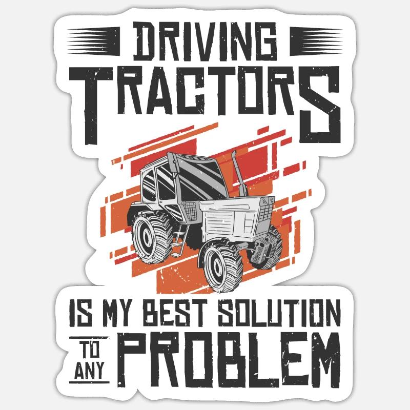 Problem Solution Tractor Farming Agriculture Sticker size S (10 x 10 cm)