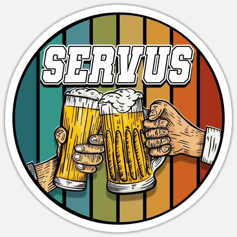 Servus - Sticker Größe S (10 x 10 cm) - Mattweiß