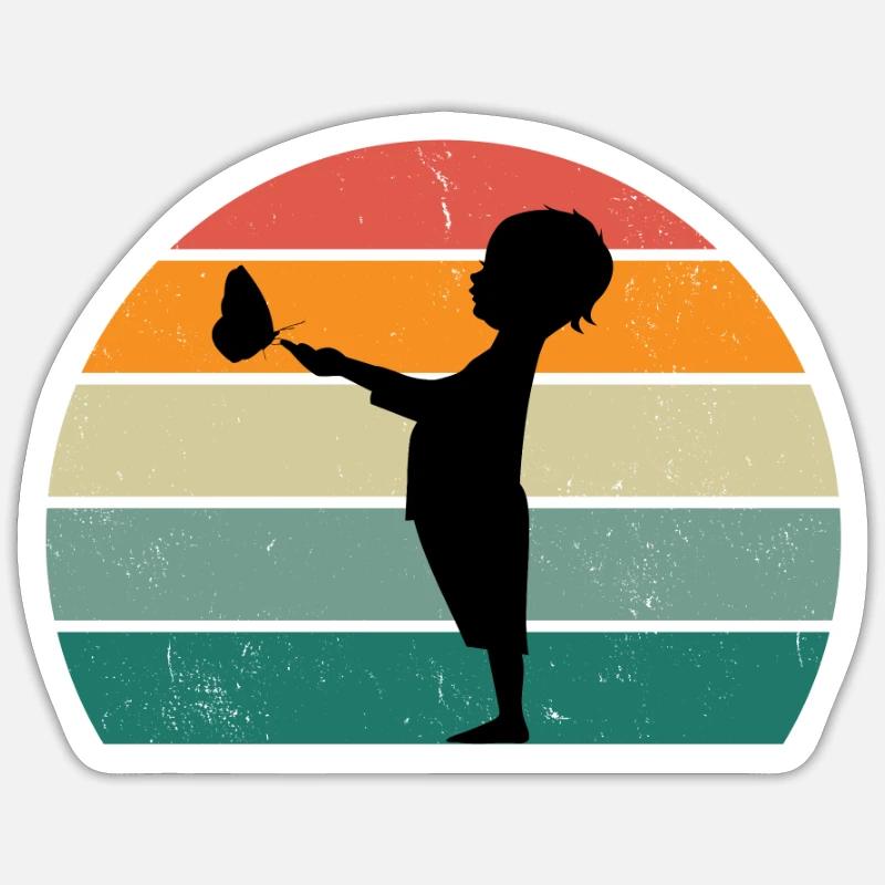 Chenille papillon Chenille Cocoon Mouche Fleur Sticker taille S (10 x 10 cm)