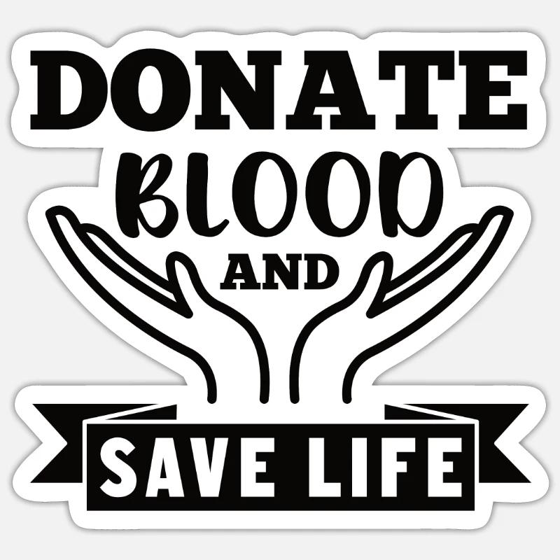 Blutspende Blutspenden Blutspender - Sticker Größe S (10 x 10 cm) - Mattweiß