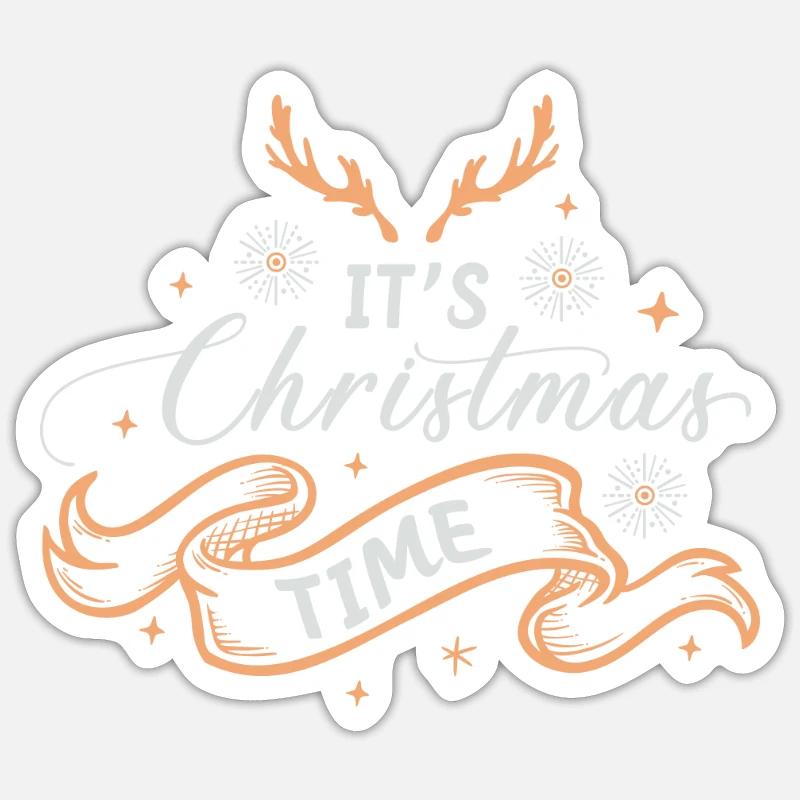 It's Christmas time Norwegian pattern Sticker size S (10 x 10 cm)