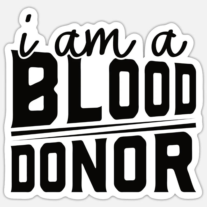 Blutspende Blutspenden Blutspender - Sticker Größe S (10 x 10 cm) - Mattweiß