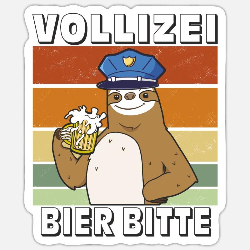 VOLLIZEI BIER BITTE Sticker Größe S (10 x 10 cm)