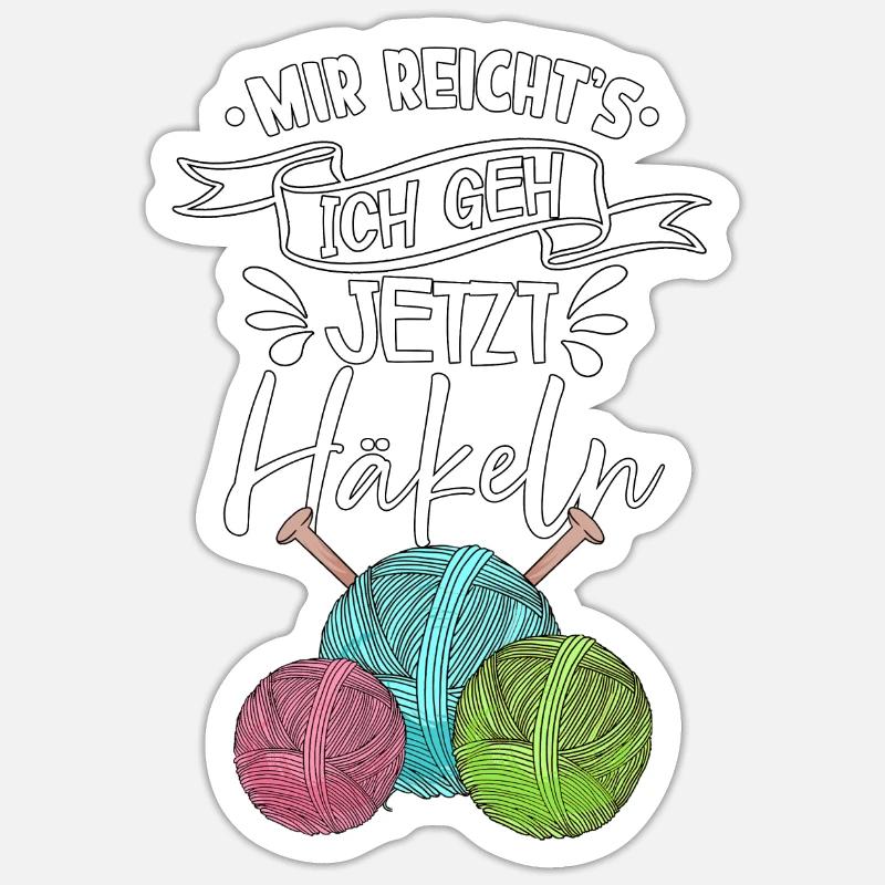 Häkeln - Sticker Größe S (10 x 10 cm) - Mattweiß