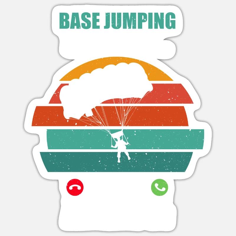 Base jump - Sticker taille S (10 x 10 cm) - blanc mat