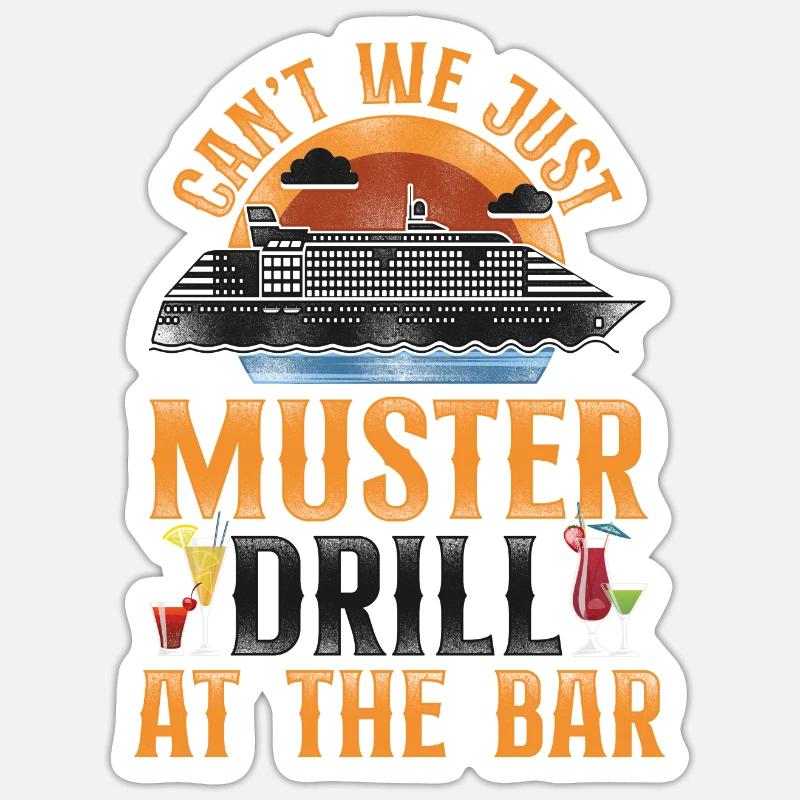 Cruise Ship Vacation Drinking - Sticker size S (10 x 10 cm) - white matte