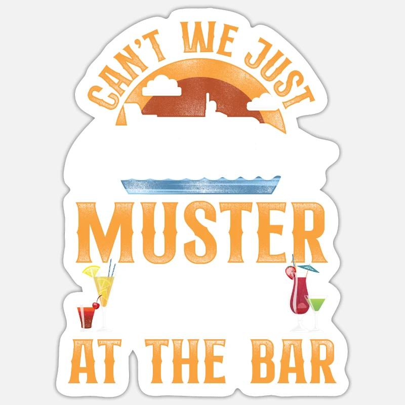 Cruise Ship Vacation Drinking - Sticker size S (10 x 10 cm) - white matte