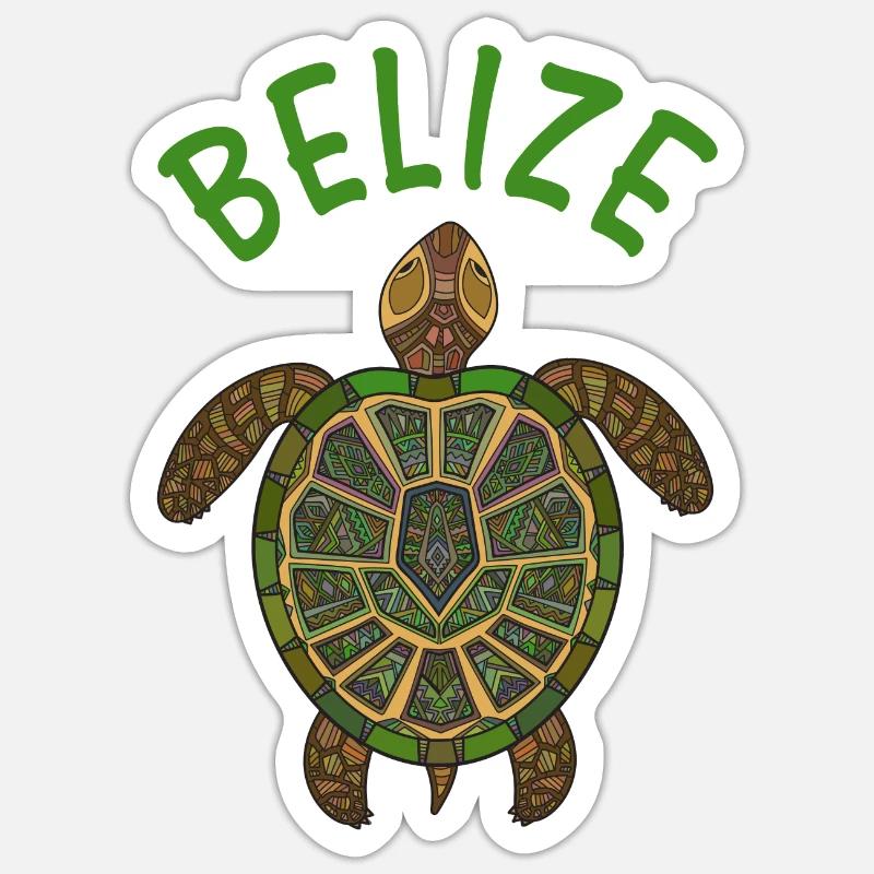Belize Turtle - Sticker size S (10 x 10 cm) - white matte