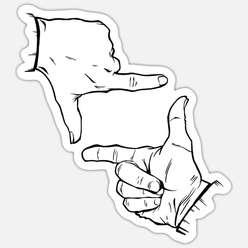 Finger Silhouette - Sticker Größe S (10 x 10 cm) - Mattweiß