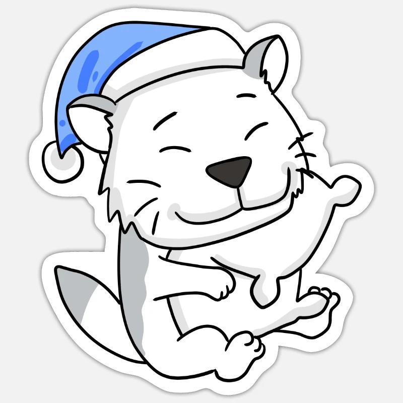 Chat race Burmilla - Sticker taille S (10 x 10 cm) - blanc mat