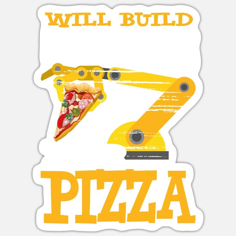 Roboter Pizza Robotertechniker Robotik Sticker Größe S (10 x 10 cm)