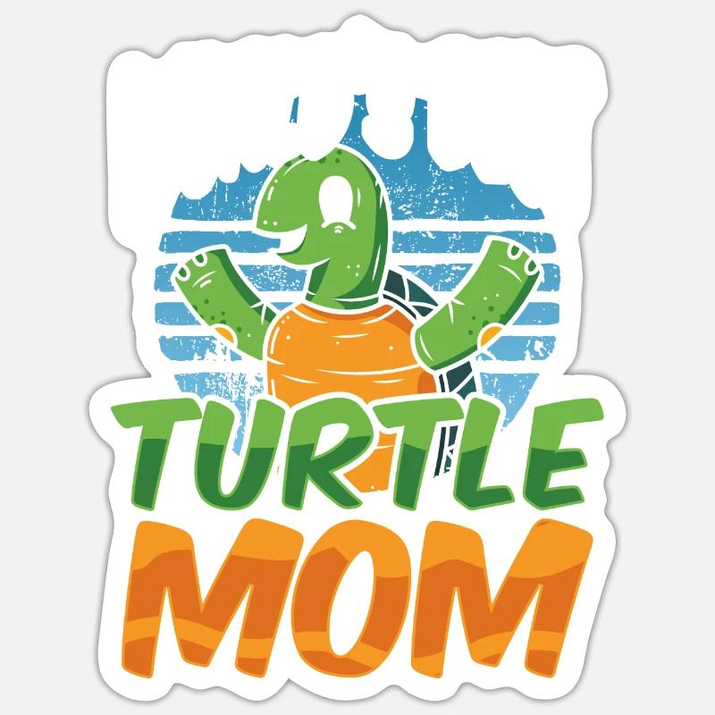Turtle Mom Turtle Lover - Sticker size S (10 x 10 cm) - white matte