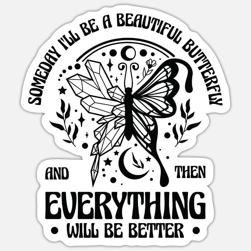 Papillon céleste mystique Sticker taille S (10 x 10 cm)