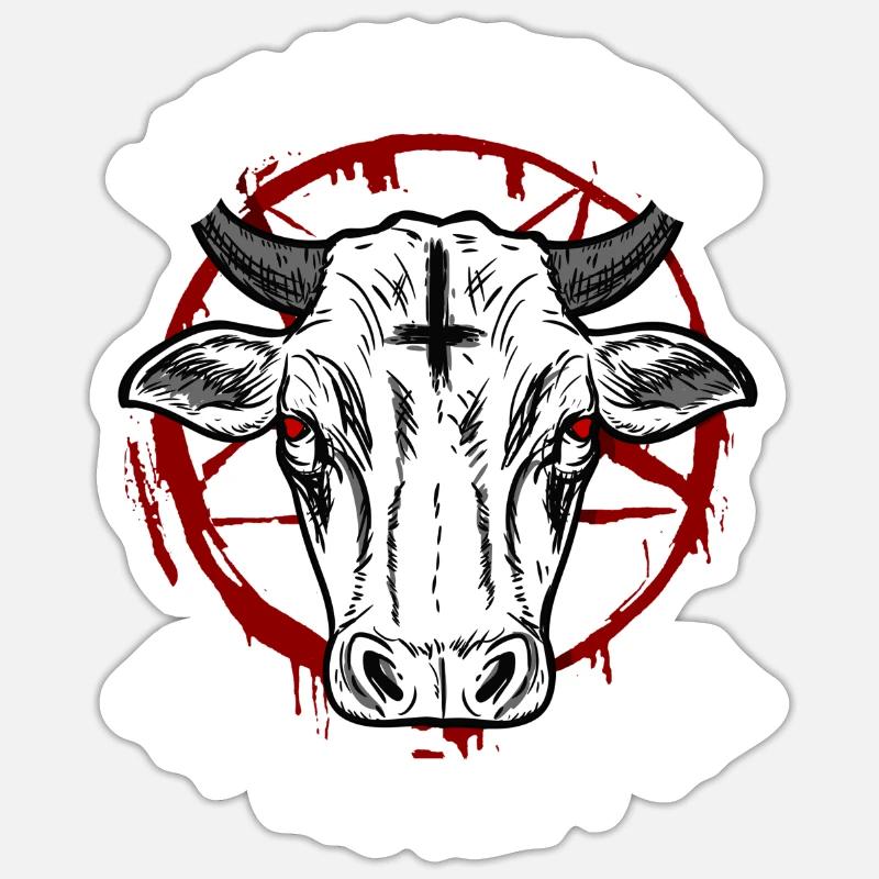 I Got 666 Problems But God Ain't One Satanic - Sticker Größe S (10 x 10 cm) - Mattweiß