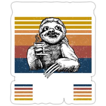 Faultier Geburtstag 1924 Geboren Jahrgang 1924 - Sticker Größe S (10 x 10 cm) - Mattweiß - Vorne