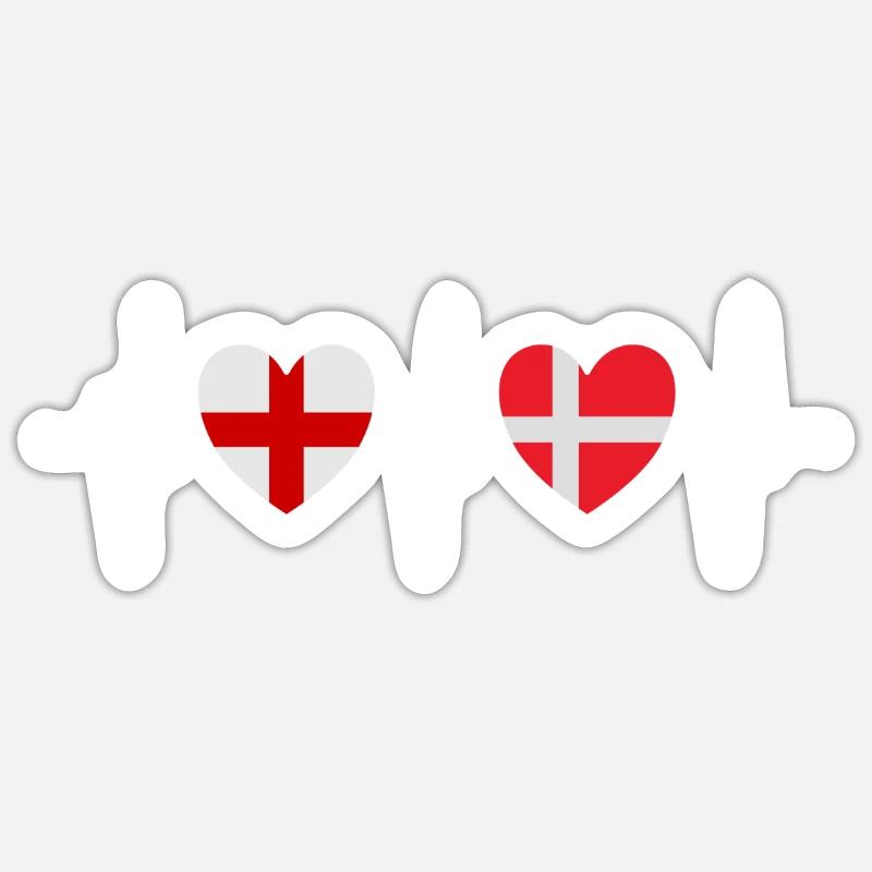 Angleterre et Danemark Drapeaux danois du Demmark Drapeaux Sticker taille S (10 x 10 cm)