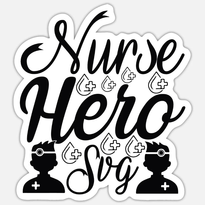 Krankenschwester Held Sticker Größe S (10 x 10 cm)