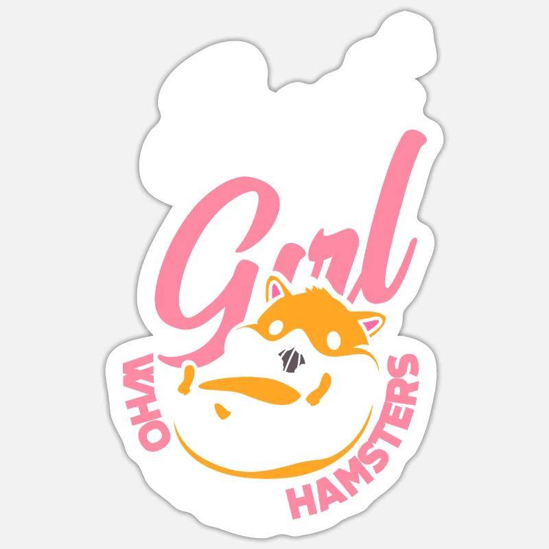 Lustiges Hamster Geschenk - Sticker Größe S (10 x 10 cm) - Mattweiß