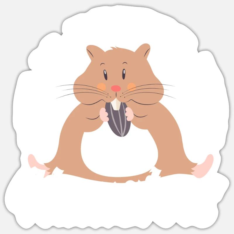 Funny Hamster Gift - Sticker size S (10 x 10 cm) - white matte