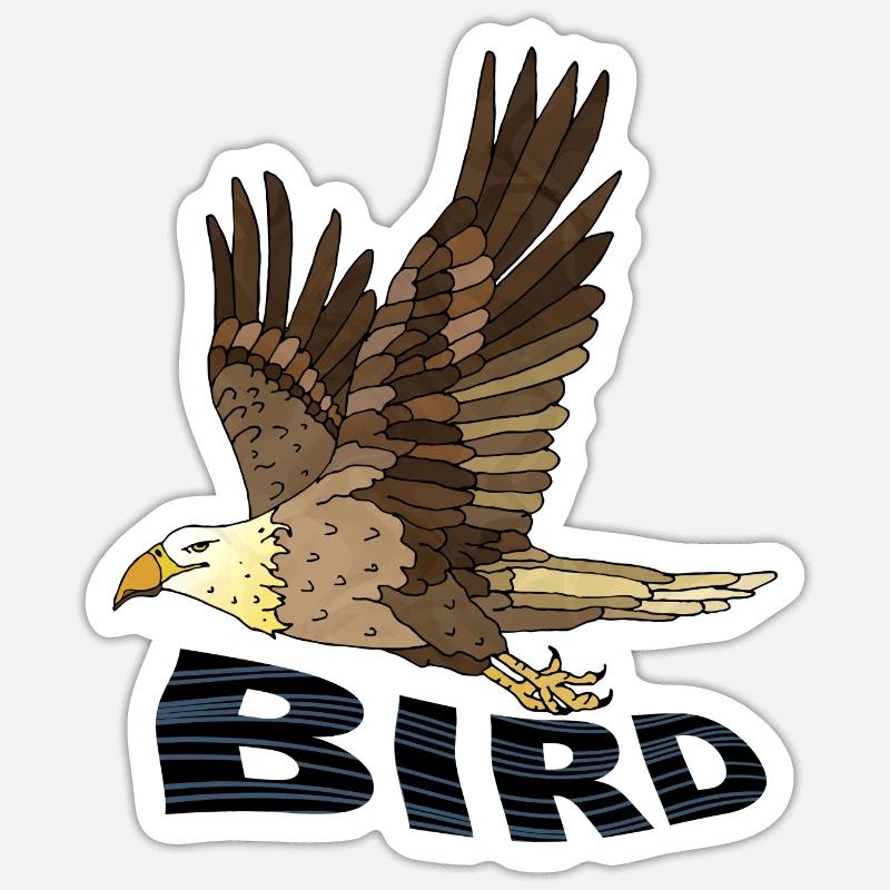 Oiseau - Sticker taille S (10 x 10 cm) - blanc mat