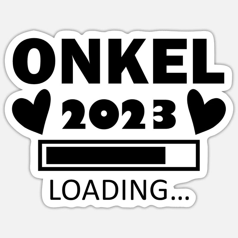 Onkel 2023 Loading - Sticker Größe S (10 x 10 cm) - Mattweiß