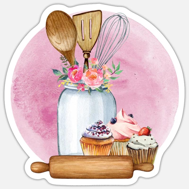 Baking Baker Baker Bakery Confectionery Cake Sticker size S (10 x 10 cm)