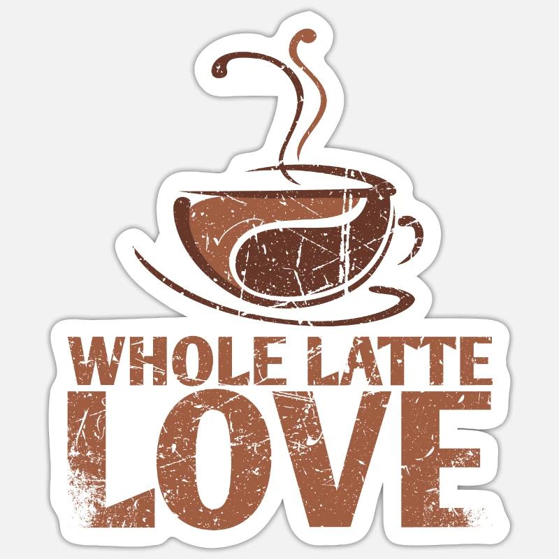 Latte-Liebes-ehe-design entier pour mariés - Sticker taille S (10 x 10 cm) - blanc mat