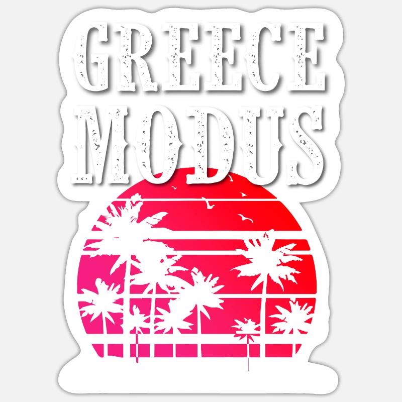 Mode Grèce - Sticker taille S (10 x 10 cm) - blanc mat