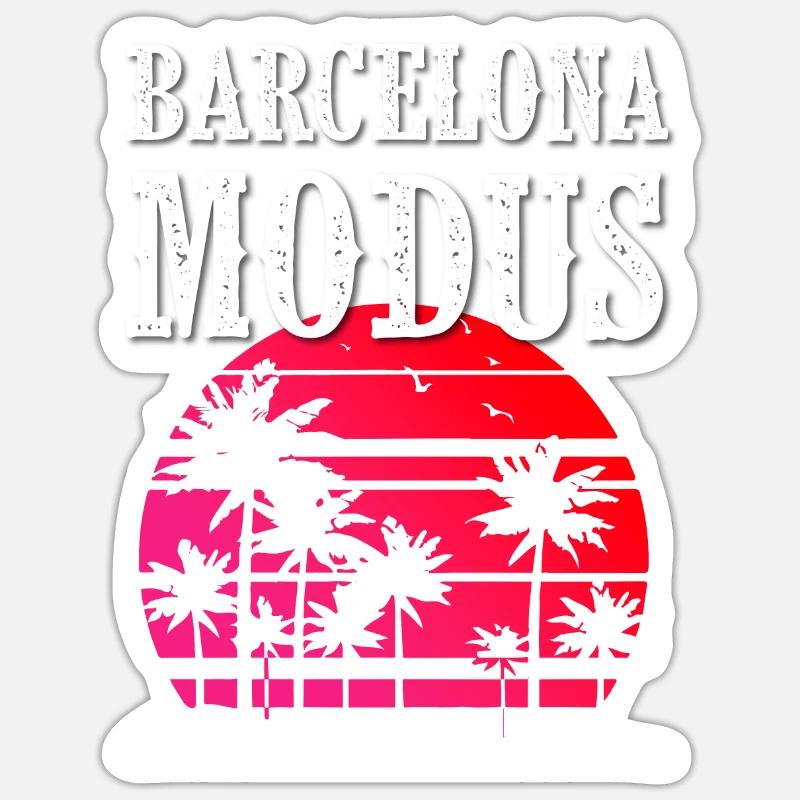 Mode Barcelone - Sticker taille S (10 x 10 cm) - blanc mat