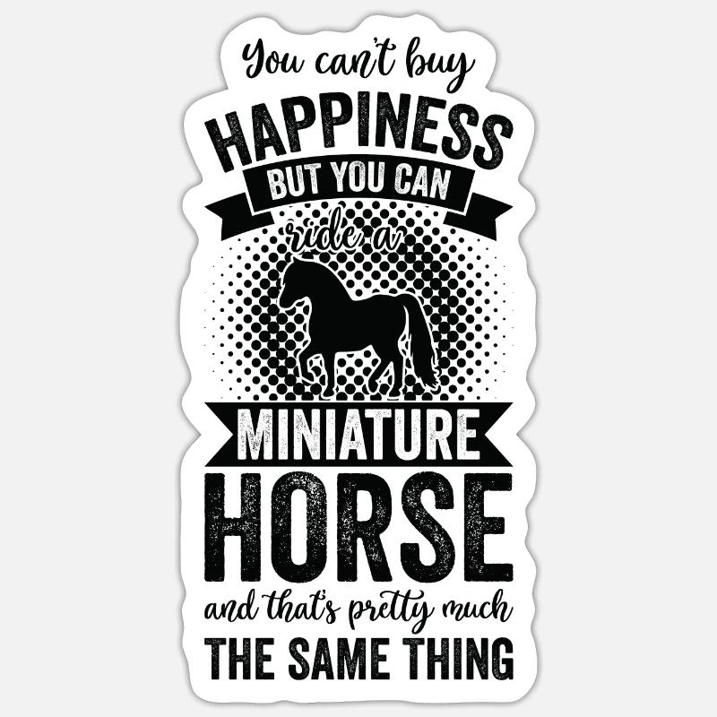Équitation - Cheval miniature - Sticker taille S (10 x 10 cm) - blanc mat