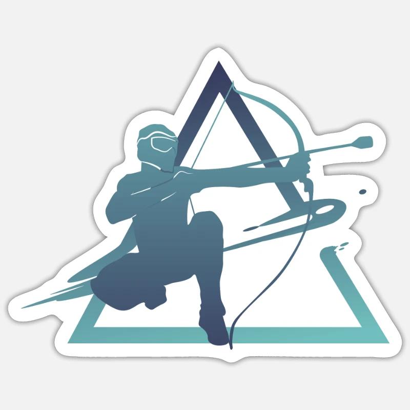 Flèche de géométrie - Sticker taille S (10 x 10 cm) - blanc mat