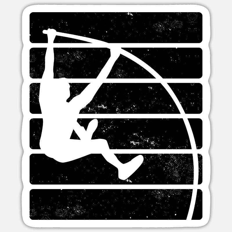 Saut à la perche - Sticker taille S (10 x 10 cm) - blanc mat