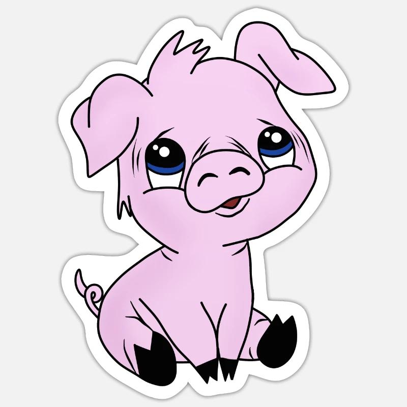 Cochon - Sticker taille S (10 x 10 cm) - blanc mat