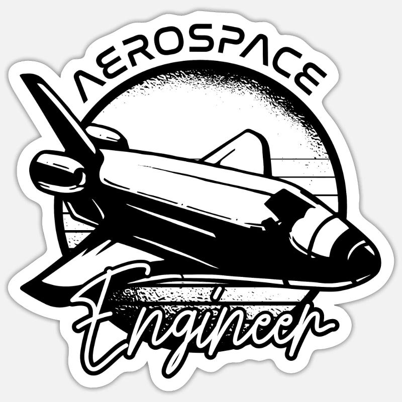 Aerospace Engineer Ship Rocket Science Space - Sticker Größe S (10 x 10 cm) - Mattweiß