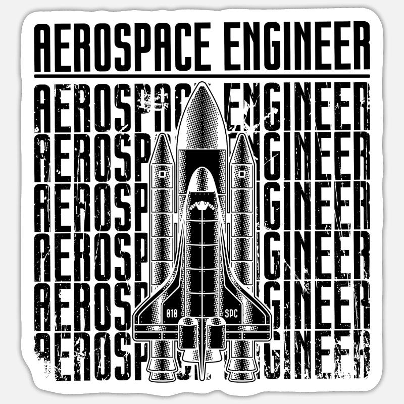 Aerospace Engineer Rocket Ship Science Space Sticker size S (10 x 10 cm)