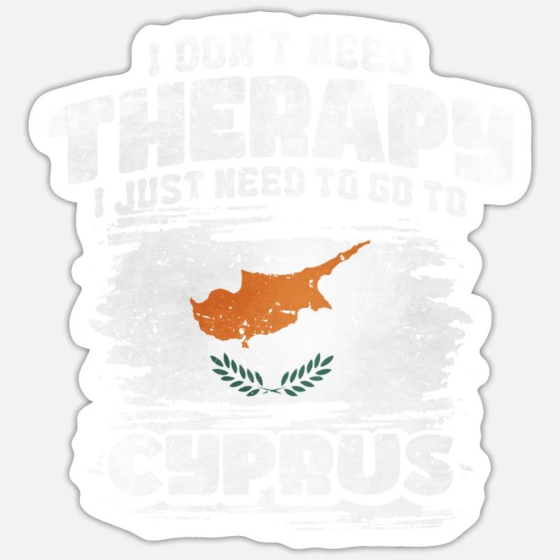 Chypre - Sticker taille S (10 x 10 cm) - blanc mat
