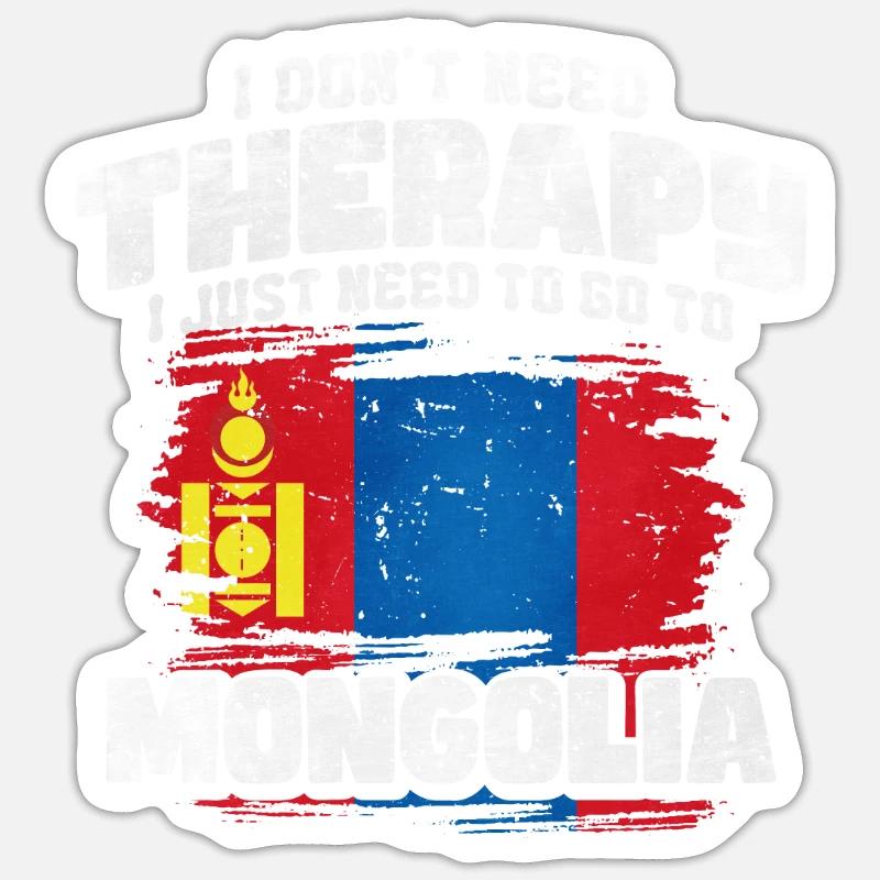 Mongolei - Sticker Größe S (10 x 10 cm) - Mattweiß