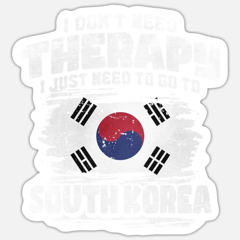 Corée du Sud - Sticker taille S (10 x 10 cm) - blanc mat