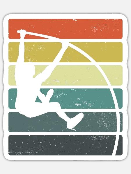 Stabhochsprung | Stabhochspringer Sport Geschenke - Sticker Größe S (10 x 10 cm) - Mattweiß