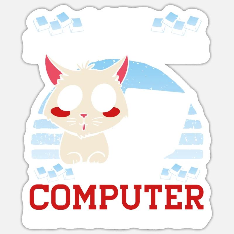 Katze Programmieren Coder Programmierer Sticker Größe S (10 x 10 cm)